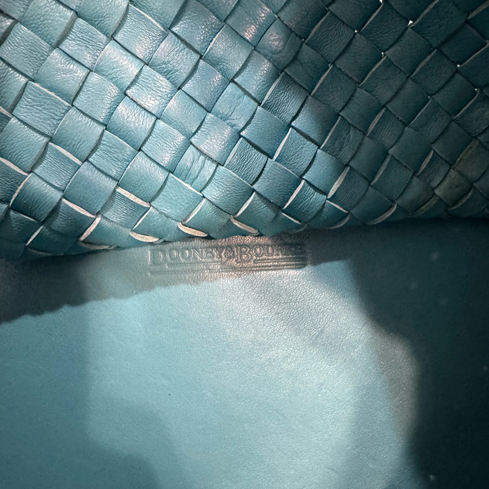 Stylish Blue Woven Leather Shoulder Bag - Picture 5 of 6